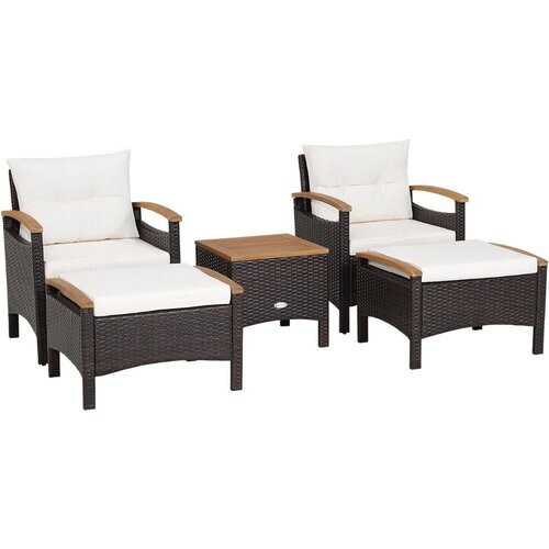 Tweedekans Coast Basket Furniture Set 5-delige rotan meubels ingesteld voor het terras Tweedehands