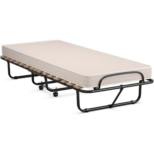 Tweedekans Coast Bed - Opvouwbaar - Tot 120kg. - Incl. Traagschuim Matras - 80 x 190 x 39 cm - Beige Tweedehands