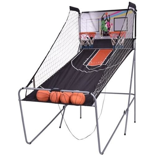 Tweedekans Coast Binnen Elektronische Basketbal Spel - Basketbalgooi Machine - Elektronische Automatische Score- Incl 4 Ballen - Zwart Tweedehands
