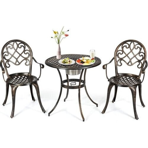Tweedekans Coast Bistroset 3-Delig - Metaal - Met Ijsemmer - Max. 100 kg - Brons Tweedehands