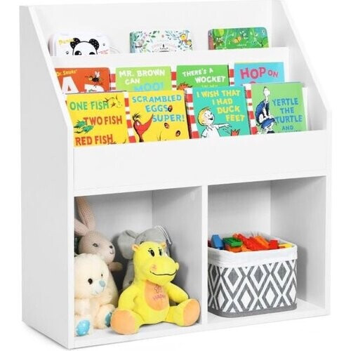 Tweedekans Coast Boekenkast voor Kinderen - 3 Traps vak + 2 Planken - Hout - Wit - 70 x 30 x 80 cm Tweedehands