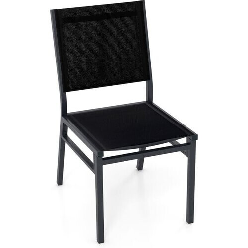 Tweedekans Coast Buiteneetstoelen - Lichtgewicht - Aluminium - Ademende Zitting - Ergonomisch - 60 x 45 x 87 cm - Zwart Tweedehands