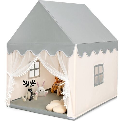 Tweedekans Coast Children's Play House stabiel en groot speelhuis met katoenmatras 120 x 105 x 140 cm grijs + beige Tweedehands