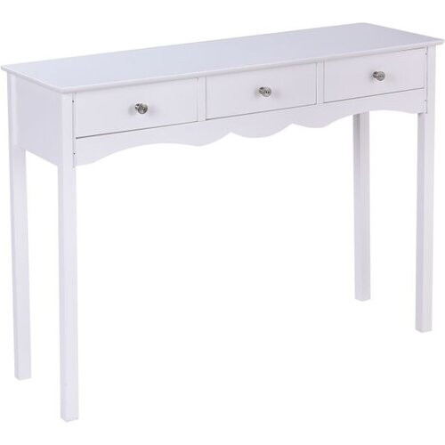 Tweedekans Coast Console Tafel – Met 3 Laden – Geschikt als Computertafel – 100 x 32 x 75 cm – Wit Tweedehands