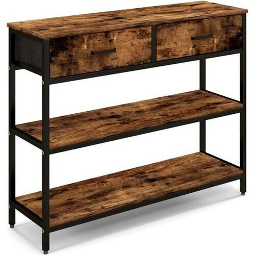 Tweedekans Coast - Consoletafel met 2 Stoffen Laden - 100 cm - Metalen Frame - Kantelbeveiliging Tweedehands