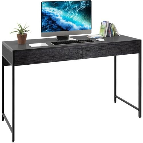 Tweedekans Coast Desk Computertafel Office Tafel PC Tafel Werktafel met 2 laden zwart Tweedehands