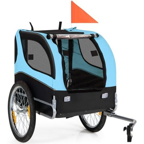Tweedekans Coast Dog Trailers voor fietsen PET -trailer voor fiets 40 kg veerkrachtig blauw Tweedehands