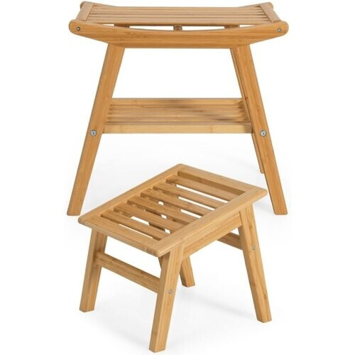 Tweedekans Coast - Douchekruk - MET Voetenbankje - Bamboe - naturel Tweedehands