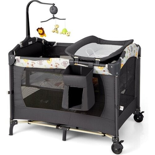Tweedekans Coast draagbare baby speeltuin 3-in-1 converteerbare playpen met bed 107 x 72 x 80,5 cm grijs Tweedehands
