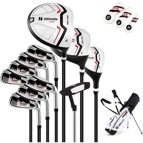 Tweedekans Coast Draagbare Dames Golfset 15-Delig – Rechtshandig – Rood – Tas 87 cm, Regenhoes 126 cm Tweedehands