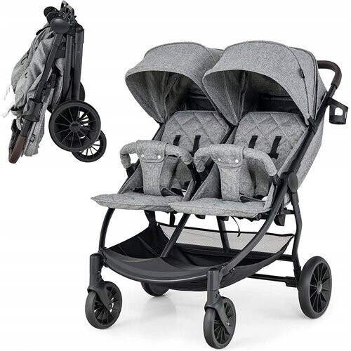 Tweedekans Coast Dubbele kinderwagen - Max 15 kg per stoel - 0-3 Jaar - Grijs Tweedehands