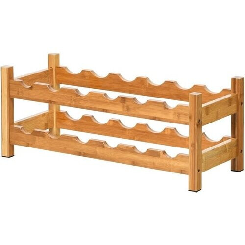 Tweedekans Coast Dubbele wijnrek 12-flessen - Natuurlijk bamboe Tweedehands