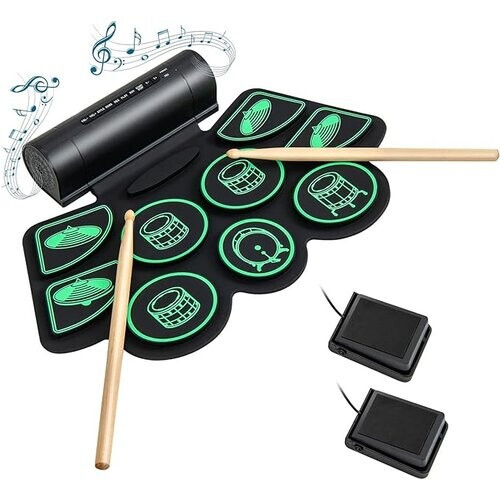 Tweedekans Coast elektrische drums met 9 pads roll-up drums trainingskussen met 2 stereoluidsprekers Tweedehands