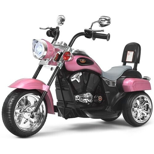 Tweedekans Coast elektrische motorfiets - voor kinderen - met achteruitkijkspiegel - driewieler - vertelbare koplamp - vanaf 3 jaar - 6V - 2,5-3 km/u - roze Tweedehands