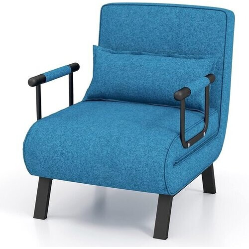 Tweedekans Coast Fauteuil - Slaapbank - 5 Posities - Max. 150 kg - 184 x 65 x 29 cm - blauw Tweedehands