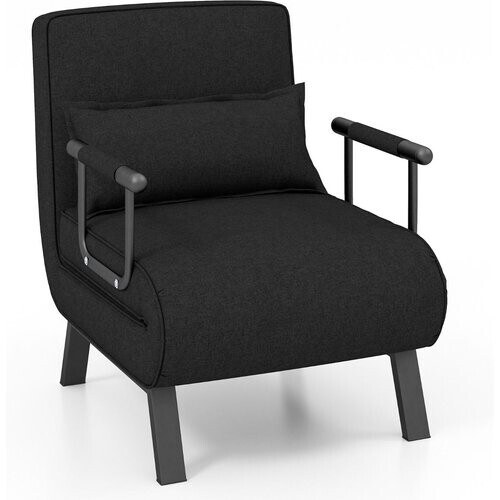 Tweedekans Coast Fauteuil - Slaapbank - 5 Posities - Max. 150 kg - 184 x 65 x 29 cm - Donkergrijs Tweedehands