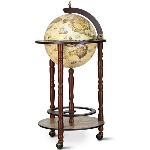 Tweedekans Coast Globe Bar Minibar Wereldbol Wijnrek - Met Wielen Tweedehands
