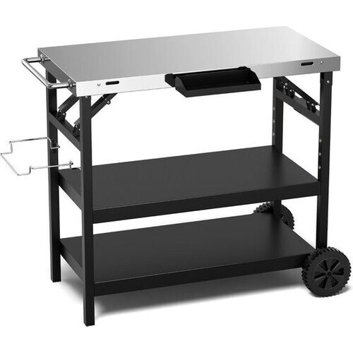 Tweedekans Coast Grilltafel – Met 3 Planken, Kruidenrek, Telefoonstandaard & Handdoekhouder – Serveerwagen Tweedehands