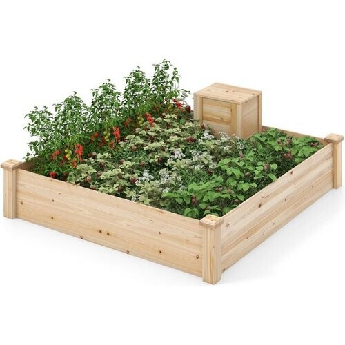 Tweedekans Coast Grote Open Plantenbak - 124 x 124 x 25,5 cm - Dennenhout Tweedehands