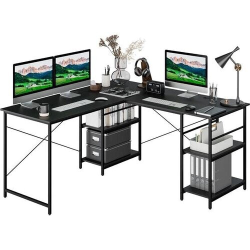 Tweedekans Coast Hoekbureau - L-Vorm - Max. 180 kg - 151 x 151 x 75 cm - Zwart Tweedehands