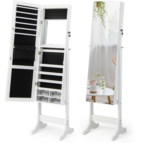 Tweedekans Coast Holige sieradenkast met full body Mirror & Led Lights White Tweedehands