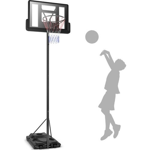 Tweedekans Coast Hoogte verstelbare basketbalmand basketbalstandaard 96,5 x 64,5-305 cm zwart Tweedehands