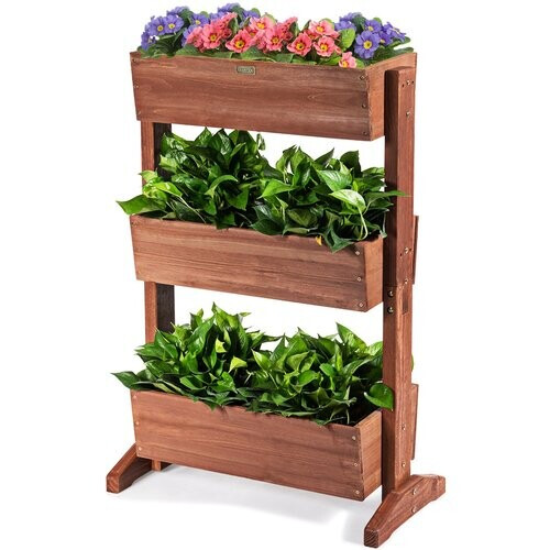 Tweedekans Coast Houten Bloemenrek Bloementrap 3 Planken - 71 x 38 x 105 cm - Bruin Tweedehands