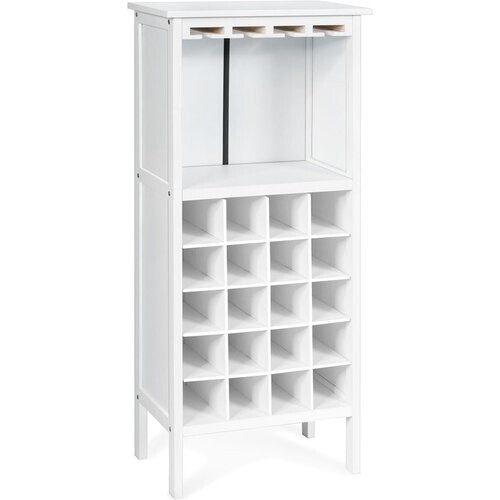 Tweedekans Coast Houten Wijnrek Flessenrek 20 Wijnflessen Koloniale Stijl - Wit Tweedehands