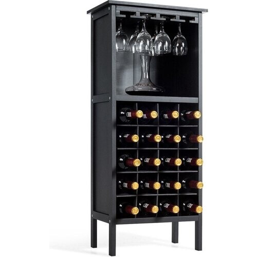 Tweedekans Coast Houten Wijnrek Flessenrek 20 Wijnflessen Koloniale Stijl - Zwart Tweedehands