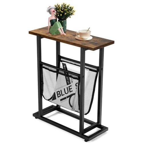 Tweedekans Coast Industrial Side Table 2-fasen smal zachter 48 x 18 x 54,5 cm bruin - zwart Tweedehands