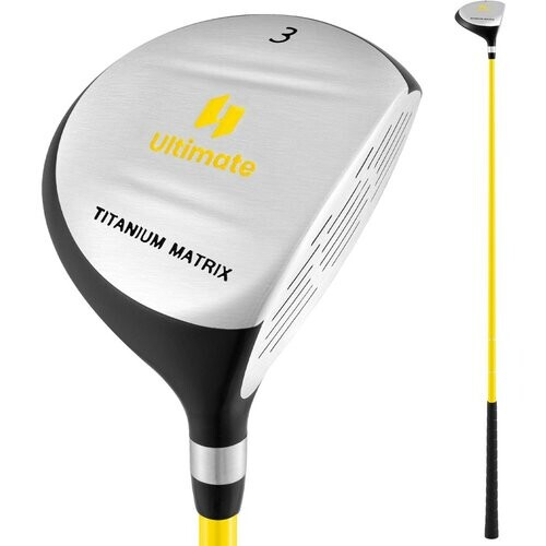 Tweedekans Coast Junior Fairway Hout #3 - 165 cc clubhoofd - glasvezel shaft - geel - 86 cm Tweedehands
