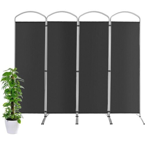 Tweedekans Coast Kamerscherm met 4 Panelen - Inklapbaar - 221 x 188 cm - Grijs Tweedehands
