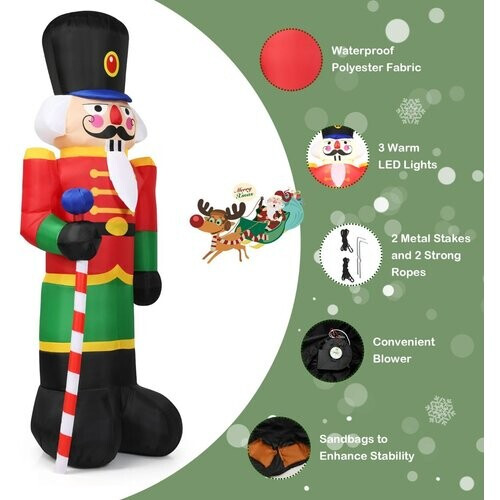 Tweedekans Coast Kerst Notenkraker Opblaasbaar - 2.4M - Met 3 LED-lampjes Tweedehands