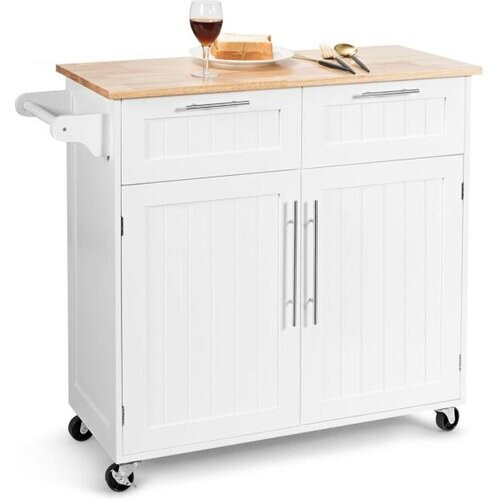 Tweedekans Coast Keukentrolley – Incl. Lades – 94 x 45,5 x 94,5 cm – Wit Tweedehands