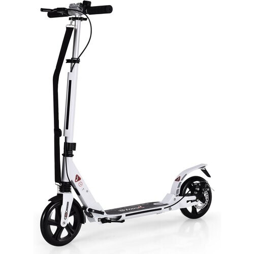 Tweedekans Coast kick scooter met de bel en ondersteuning van riem scooter scooter rolhoogte verstelbare scooter opvouwbaar wit wit Tweedehands