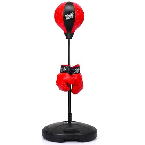 Tweedekans Coast Kinderboksset Verstelbare Boksbalhouder met Handschoenen en Pomp 81–123,5 cm Zwart/Rood Tweedehands