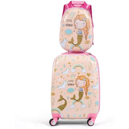 Tweedekans Coast Kinderkofferset 2-delig Kindertrolley + Rugzak Zalmroze Tweedehands