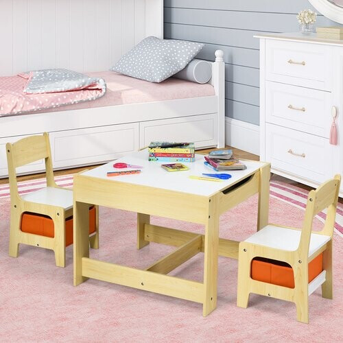 Tweedekans Coast Kindertafel met 2 Stoelen - 2-in-1 Tafelblad - 3 tot 7 jaar oud Tweedehands