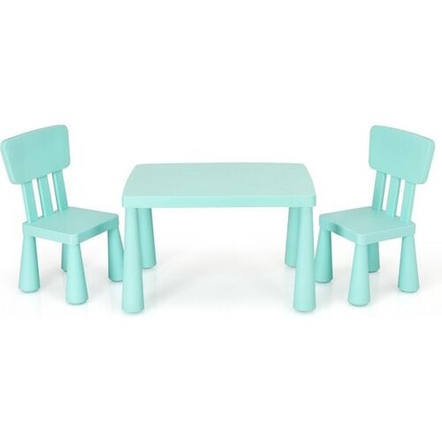 Tweedekans Coast Kindertafelset – Incl. 2 Stoelen – 76,5 x 54,5 x 49,5 cm – Groen Tweedehands