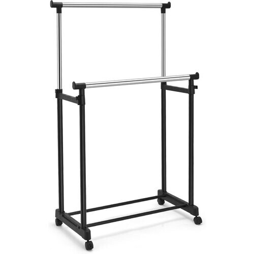 Tweedekans Coast Kledingrek - In Hoogte Verstelbaar - Rolkapstok 86 x 43 x 94/168 cm - Zwart Tweedehands