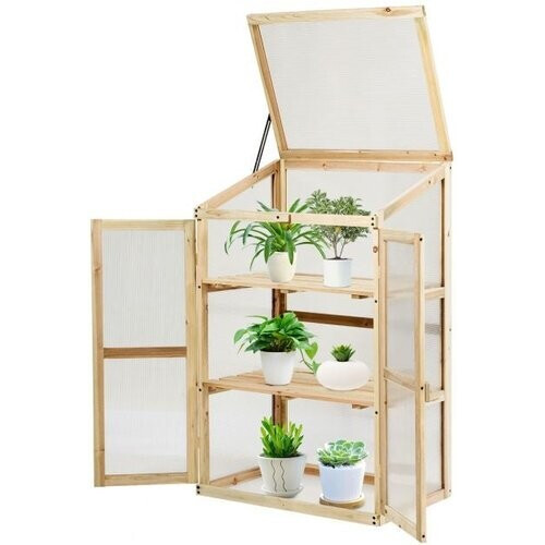 Tweedekans Coast Kleine Houten Tuinkas met 3 Niveaus - 60 x 45 x 100 cm Tweedehands
