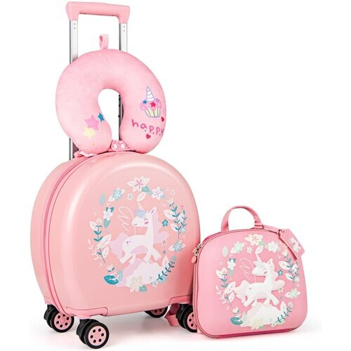 Tweedekans Coast Kofferset voor kinderen met 14-inch handbagage en 10-inch rugzak, roze Tweedehands