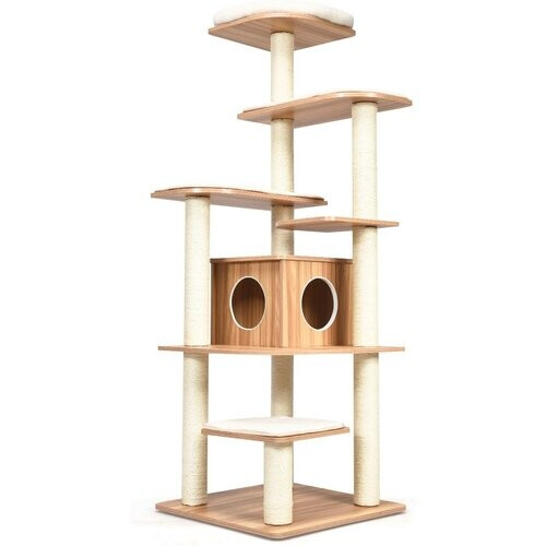 Tweedekans Coast Krabpaal - Houten Kattenboom - 5 Matten - 175cm Tweedehands