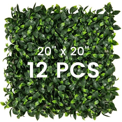 Tweedekans Coast Kunstgras Muurpanelen 12 stuks 50 x 50 cm Groen – Imitatie Gardenia Topiary voor Privacy en Decoratie Tweedehands
