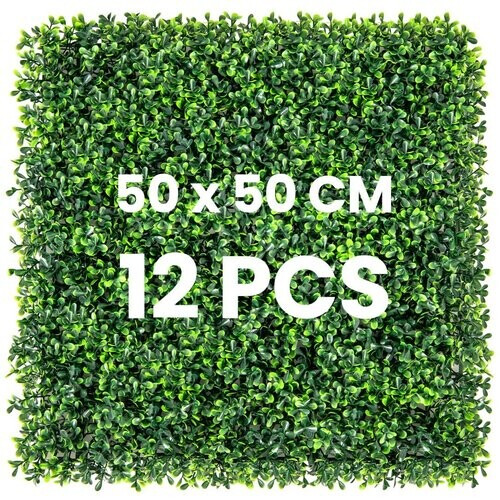 Tweedekans Coast Kunstgras Muurpanelen 12 stuks 50 x 50 cm Groen – Imitatie Gardenia Topiary voor Privacy en Decoratie Tweedehands