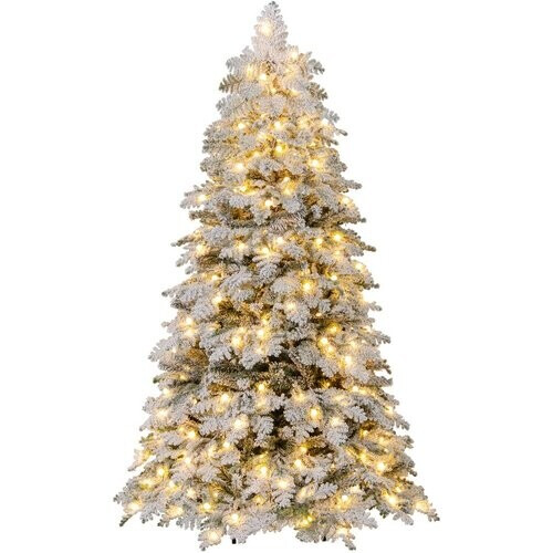 Tweedekans Coast Kunstkerstboom 180 cm Groen/Wit - Besneeuwd met 260 LED Lampjes - Opvouwbaar & Voorgemonteerd Tweedehands