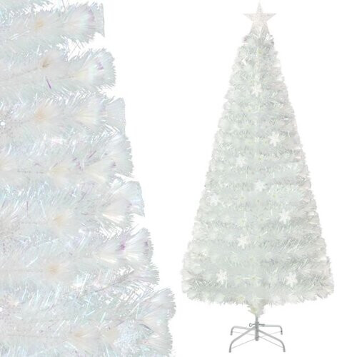Tweedekans Coast Kunstkerstboom 180cm Besneeuwde Boom met LED Glasvezelverlichting 8 Modi CM25341DE Tweedehands