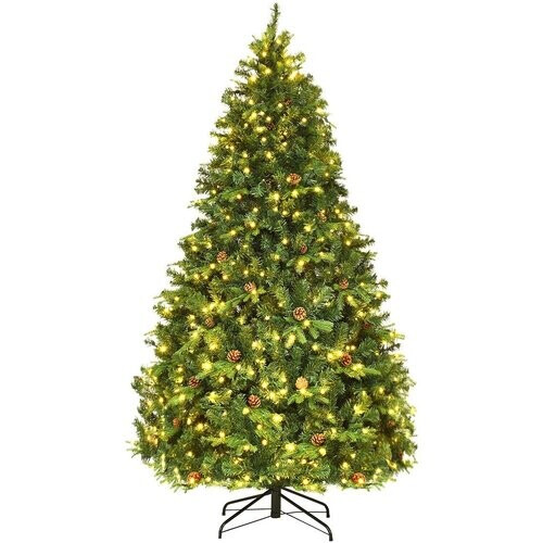 Tweedekans Coast Kunstkerstboom - LED -Verlichting - Incl. metalen voet - H 225 cm - 925 takken - Groen Tweedehands