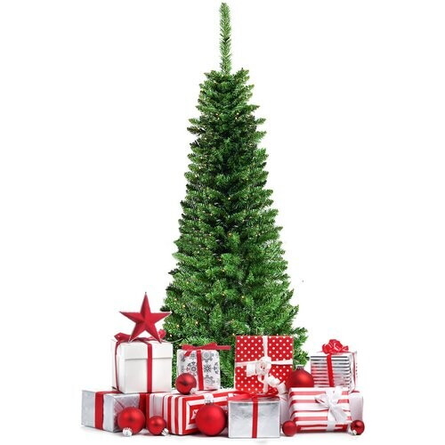 Tweedekans Coast Kunstkerstboom Smal - MET Warm Witte LED Verlichting - Groen - 135cm Tweedehands