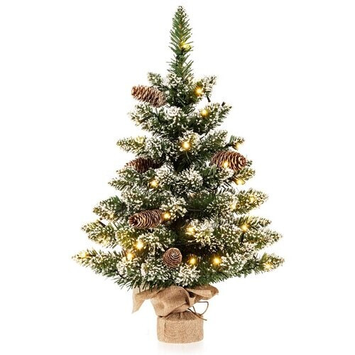 Tweedekans Coast Kunstkerstboom Tafelmodel 64 cm Groen – Mini Kerstboom met Sneeuw – 50 LED Lampjes – 8 Lichtstanden Tweedehands